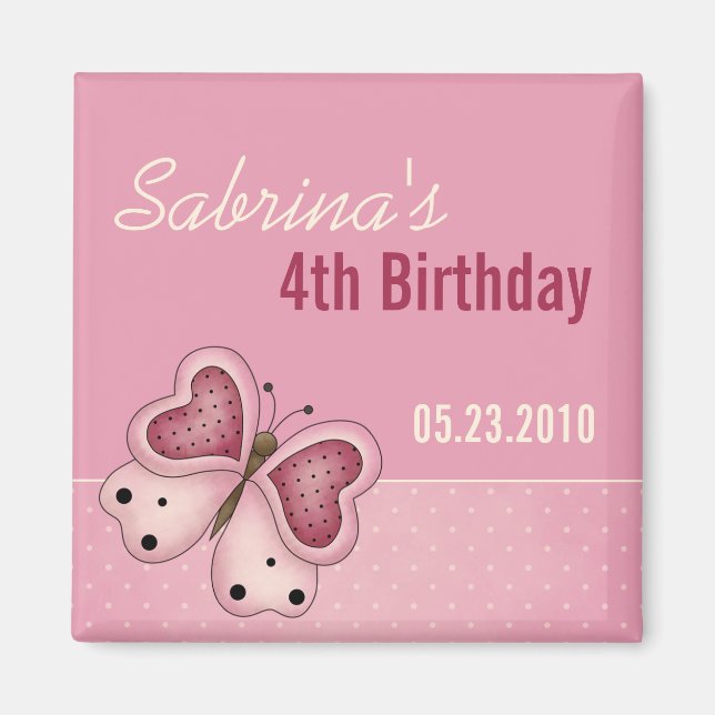 Butterfly · Birthday Invitation Magnet (Front)