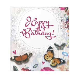 Butterfly Birthday Notepad