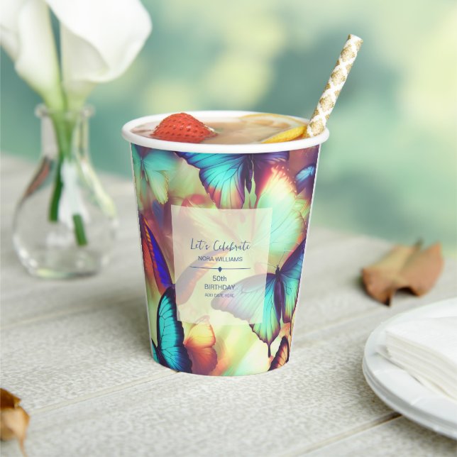 Butterfly Birthday Paper Cups (Insitu)