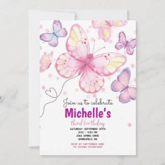 Butterfly Birthday Party Invitation