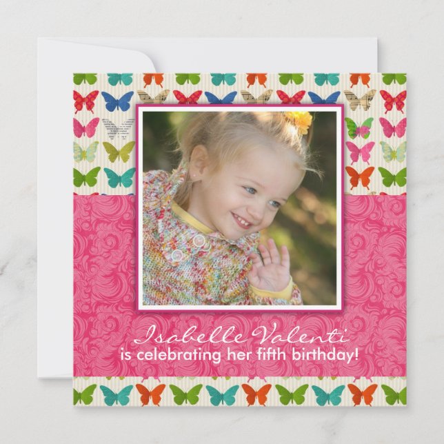 Butterfly Birthday Party Invitation (Front)