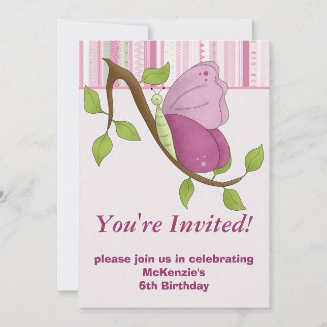 Butterfly Birthday Party Invitations (Front)