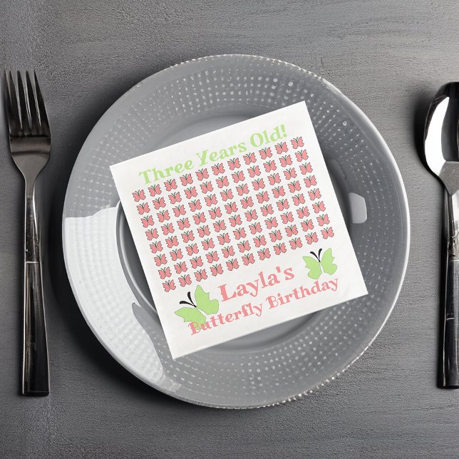 Butterfly Birthday Party Napkin (Creator Uploaded)