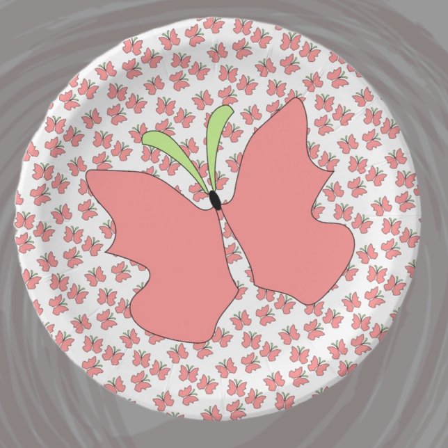 Butterfly Birthday Party  Paper Plate (Creator Uploaded)