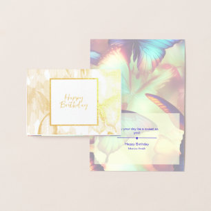 Butterfly Birthday Personalized Foil Card