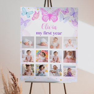Butterfly Birthday Photo Milestone Poster
