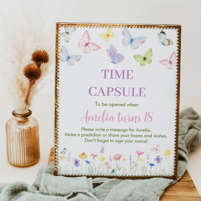 Butterfly Birthday Time Capsule Sign Wildflower (Creator Uploaded)
