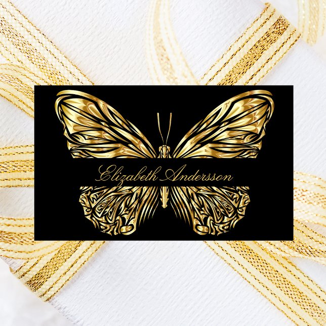 Butterfly black gold QR code elegant script Rectangular Sticker (Creator Uploaded)