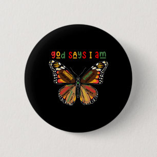 Butterfly Black History Month Bible Verse God Says 6 Cm Round Badge