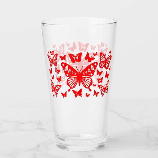 Butterfly Blessing in Red Glass (Front)