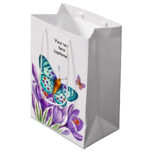 Butterfly Bliss Among Flowers Medium Gift Bag