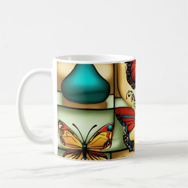 Butterfly Bliss - Colourful Coffee Cup Designs (Left)