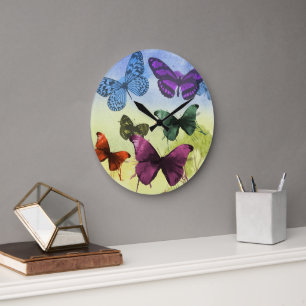 Butterfly Bliss Round Clock