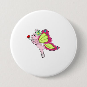 Butterfly Blossom Heart 7.5 Cm Round Badge