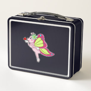 Butterfly Blossom Heart Metal Lunch Box