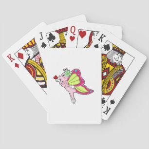 Butterfly Blossom Heart Playing Cards