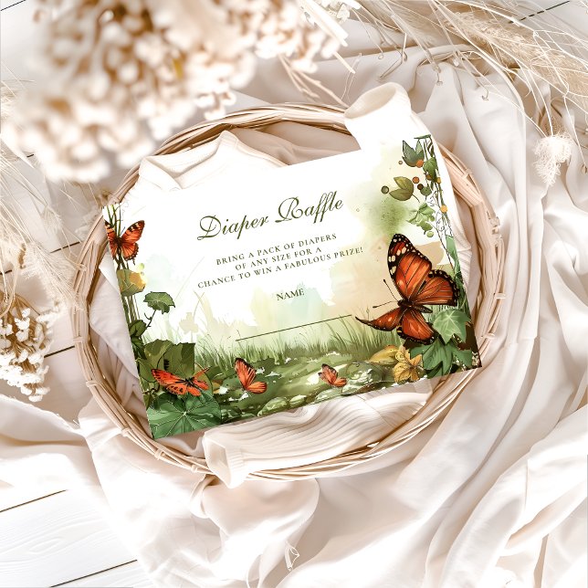 Butterfly Blossoms Diapper Raffle Enclosure Card (Creator Uploaded)