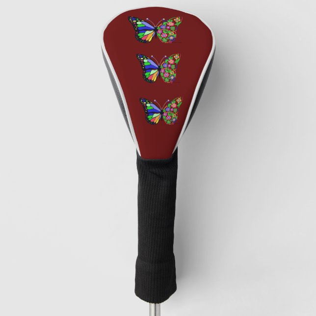 Butterfly Blossoms into a Floral Hybrid  Golf Head Cover (Front)