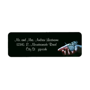 butterfly blue black address labels