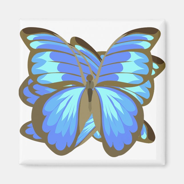 Butterfly Blue Black Insect Wing Fly Spring Magnet (Front)