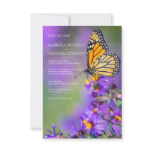Butterfly Blue Customisable Aster Floral Wedding