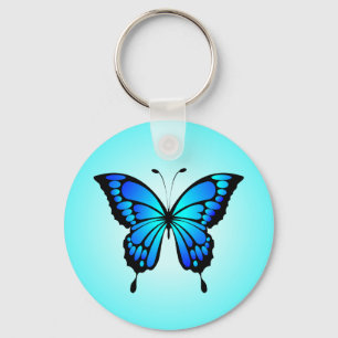 Butterfly Blue Insect Illustration-20284 Key Ring