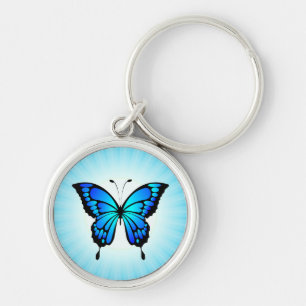 Butterfly Blue Insect Illustration-20284 T-Shirt Key Ring