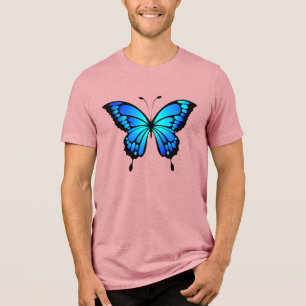 Butterfly Blue Insect Illustration-20284 Tri-Blend Shirt