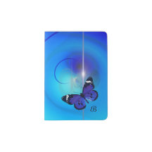 Butterfly Blue Monogram Passport Holder