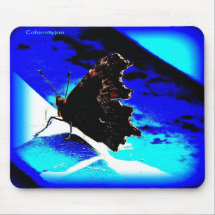 butterfly blue mousepad, Calamityjan Mouse Pad