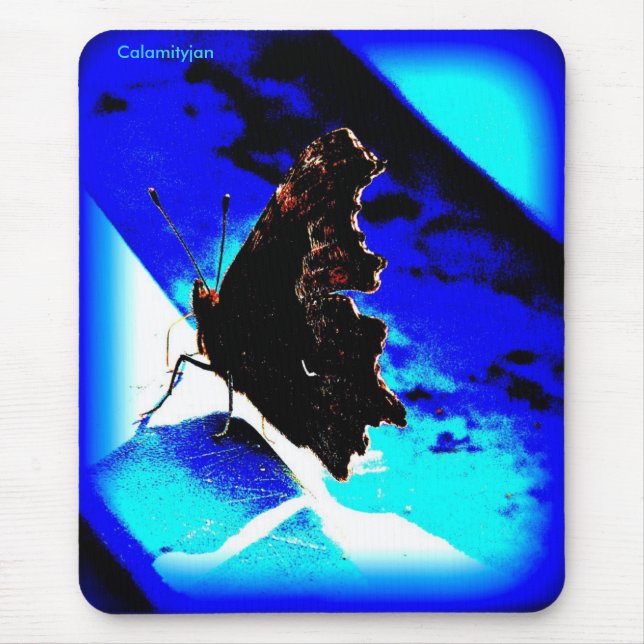 butterfly blue mousepad, Calamityjan Mouse Pad (Front)