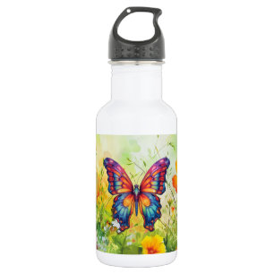 Butterfly Blue Orange Wings 532 Ml Water Bottle