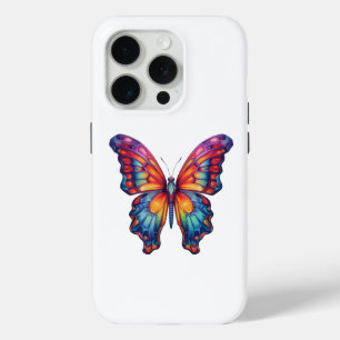 Butterfly Blue Orange Wings iPhone 15 Pro Case