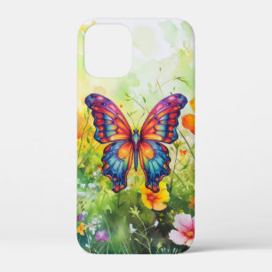 Butterfly Blue Orange Wings iPhone 12 Mini Case