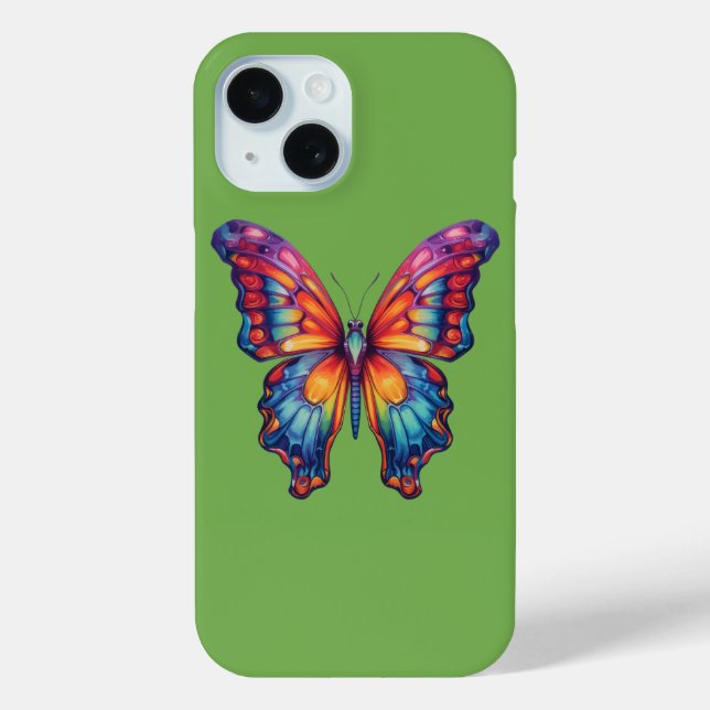 Butterfly Blue Orange Wings Case-Mate iPhone Case (Back)