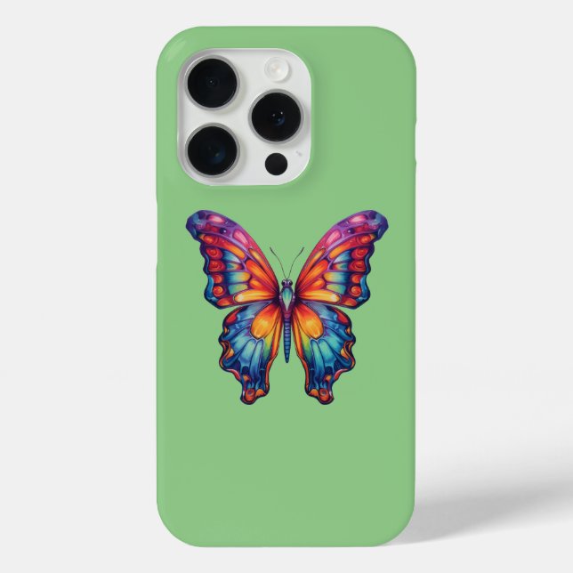 Butterfly Blue Orange Wings Case-Mate iPhone Case (Back)