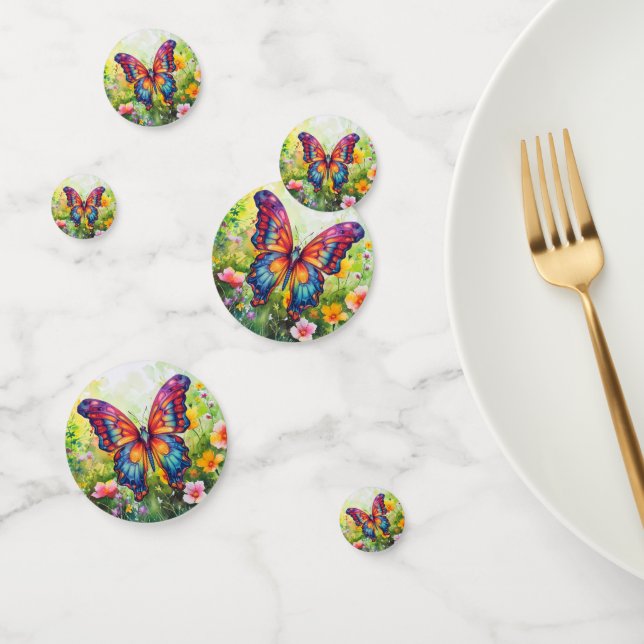 Butterfly Blue Orange Wings Confetti (Group)