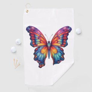 Butterfly Blue Orange Wings Golf Towel