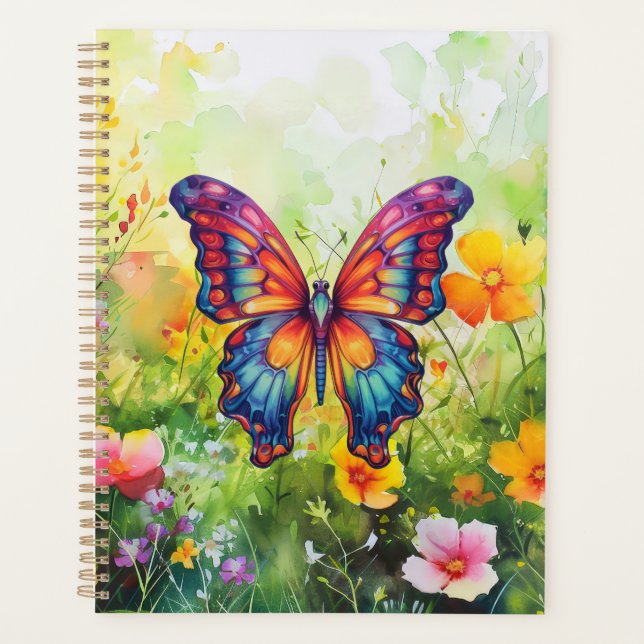Butterfly Blue Orange Wings Planner (Front)