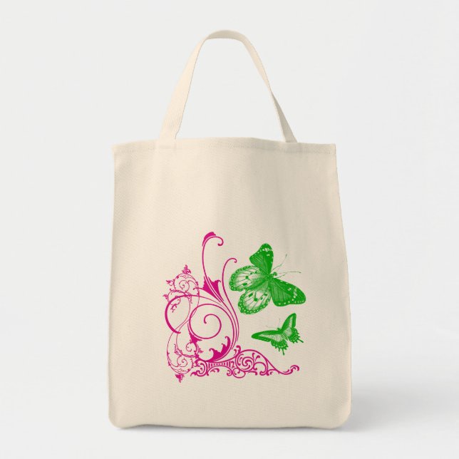 Butterfly Blue Organic Tote Bag (Front)