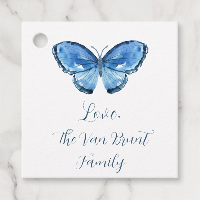 Butterfly Blues Gift Tag (Front)