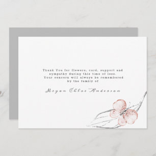 Butterfly Blush Pink Funeral Thank You Card