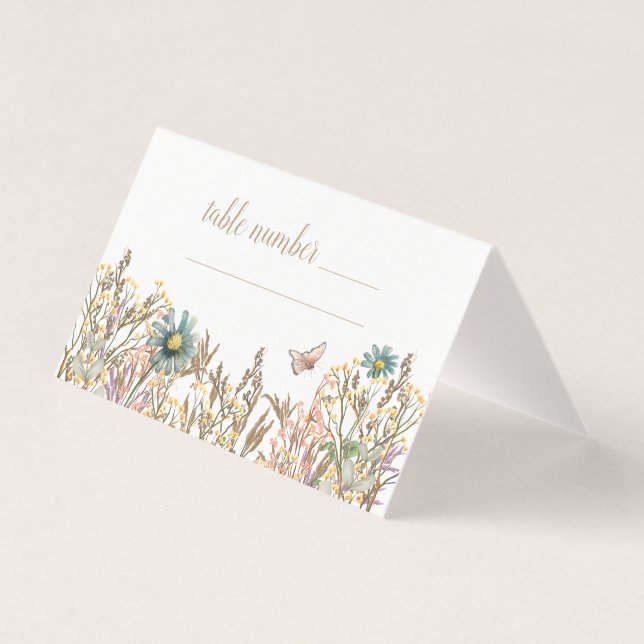 Butterfly Boho Foliage Table Number (Front)