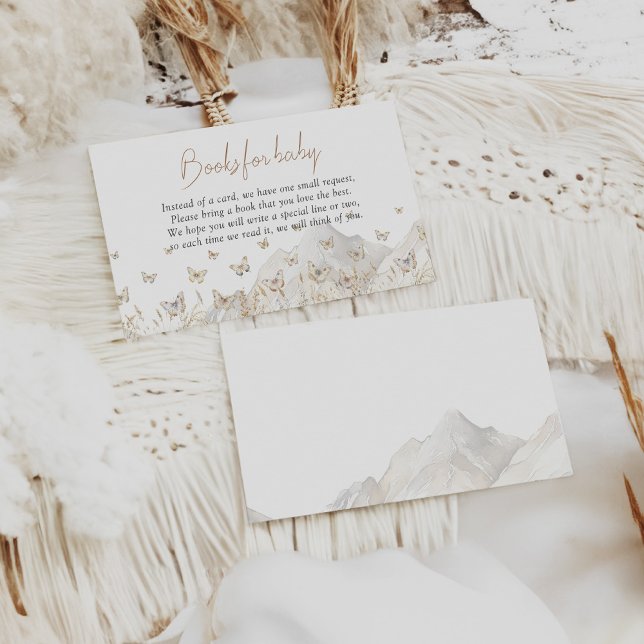 Butterfly Boho Wildflower Baby Shower Book Request Enclosure Card (Creator Uploaded)