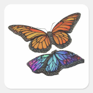 butterfly bonanza  square sticker