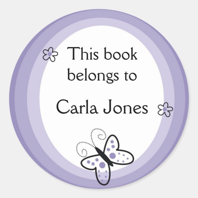 Butterfly Bookplates-This Book Belongs To Labels (Front)