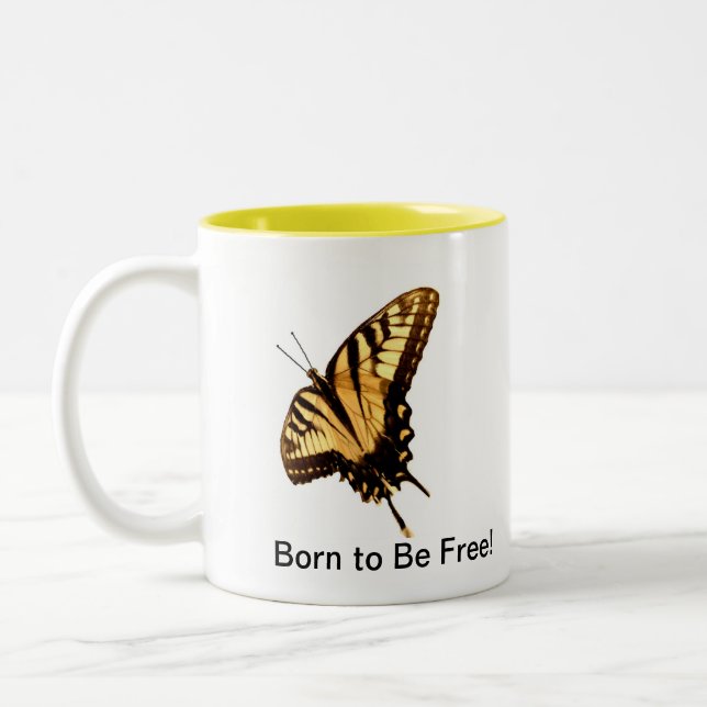 Butterfly" Born to Be Free!" left handed Mug (Left)