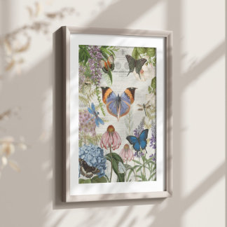 Butterfly Botanical Flower Garden Floral Decoupage Tissue Paper