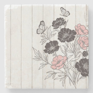 Butterfly Bouquet Stone Coaster