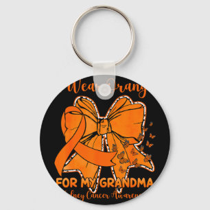 Butterfly bow wear orange for grandma kidney key ring